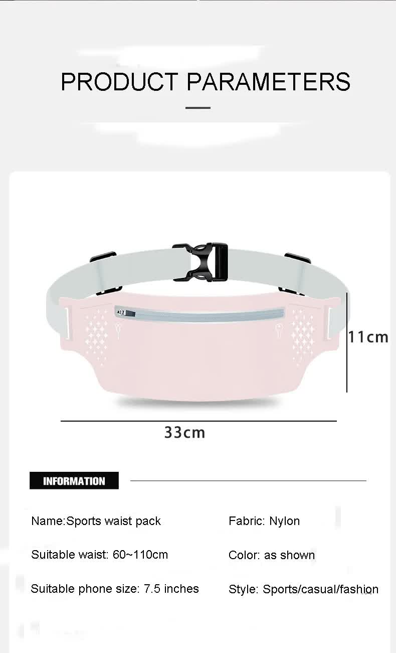 2 Pcs Blue Lightweight Women's Running Waist Bag - Splash-Proof Fitness Belt with Stretchable Phone Storage