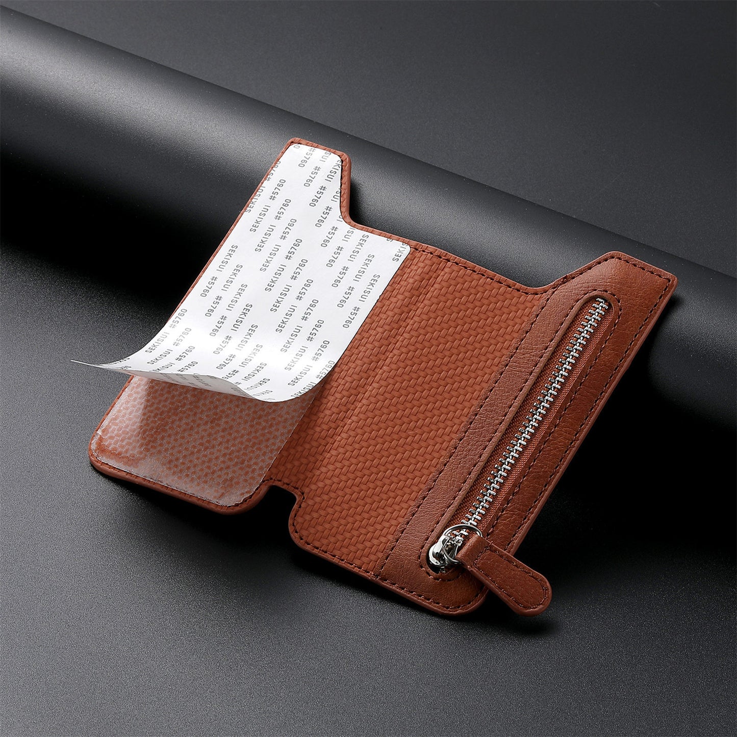 2 Pcs Blue Multifunction Stick-On Phone Wallet - PU Leather Card Holder with Zipper & Flip Cover