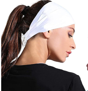 Dark Green 5-Pack Wide Sports Headbands for Women - Non-Slip Yoga Headwraps with Sweat-Wicking Fabric (88% Nylon+12% Spandex)