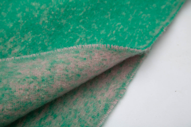 Black Plush Gradient Winter Scarf Shawl - Thick Textured Circle Yarn with Chunky Tassels - 185cm x 40cm
