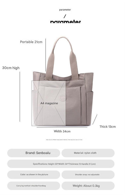 Modern Light purple Shoulder Bag with Multiple Pockets - Perfect for Work