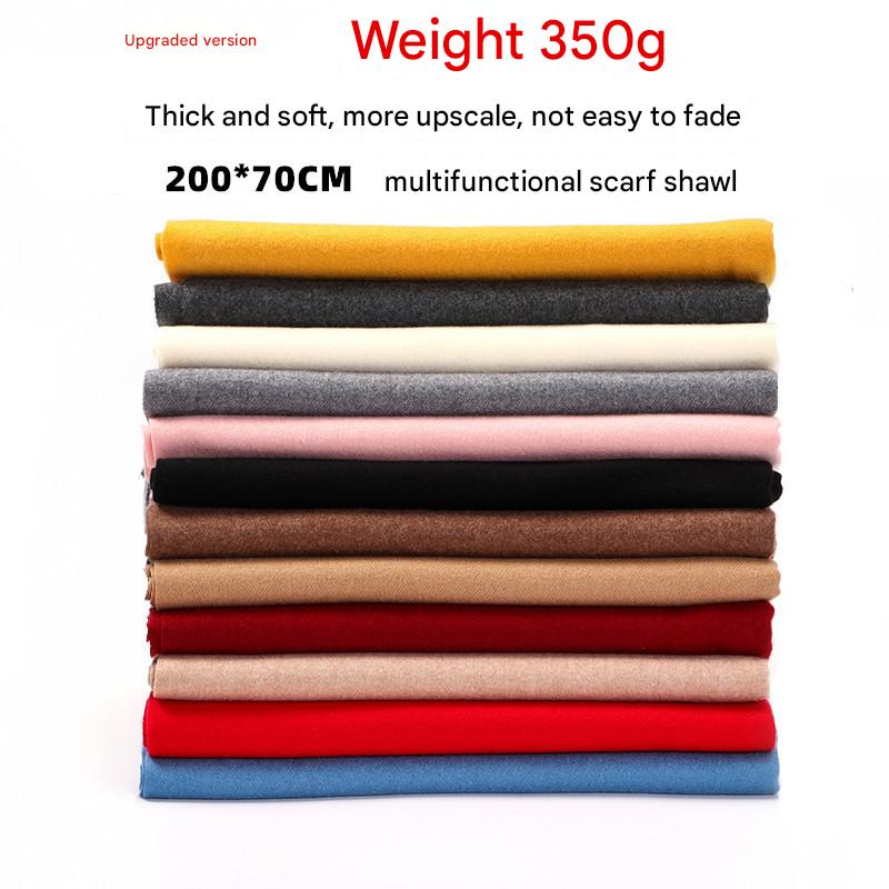 Luxury Cashmere Blend Scarf, Large 200x70cm Fringed Scarf (Light Taro)