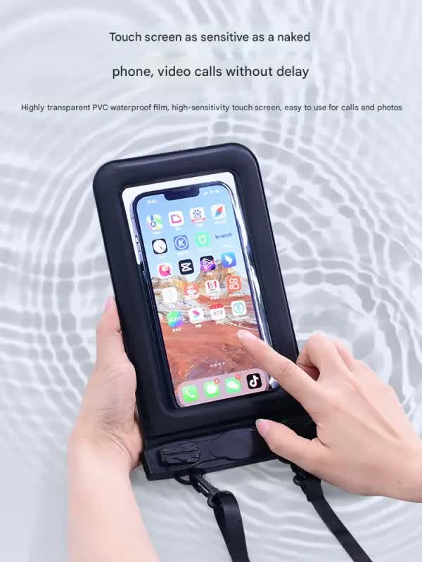IPX8 Waterproof Phone Pouch with Inflatable Floating Layer,Touchscreen Dry Bag for Swimming(green)