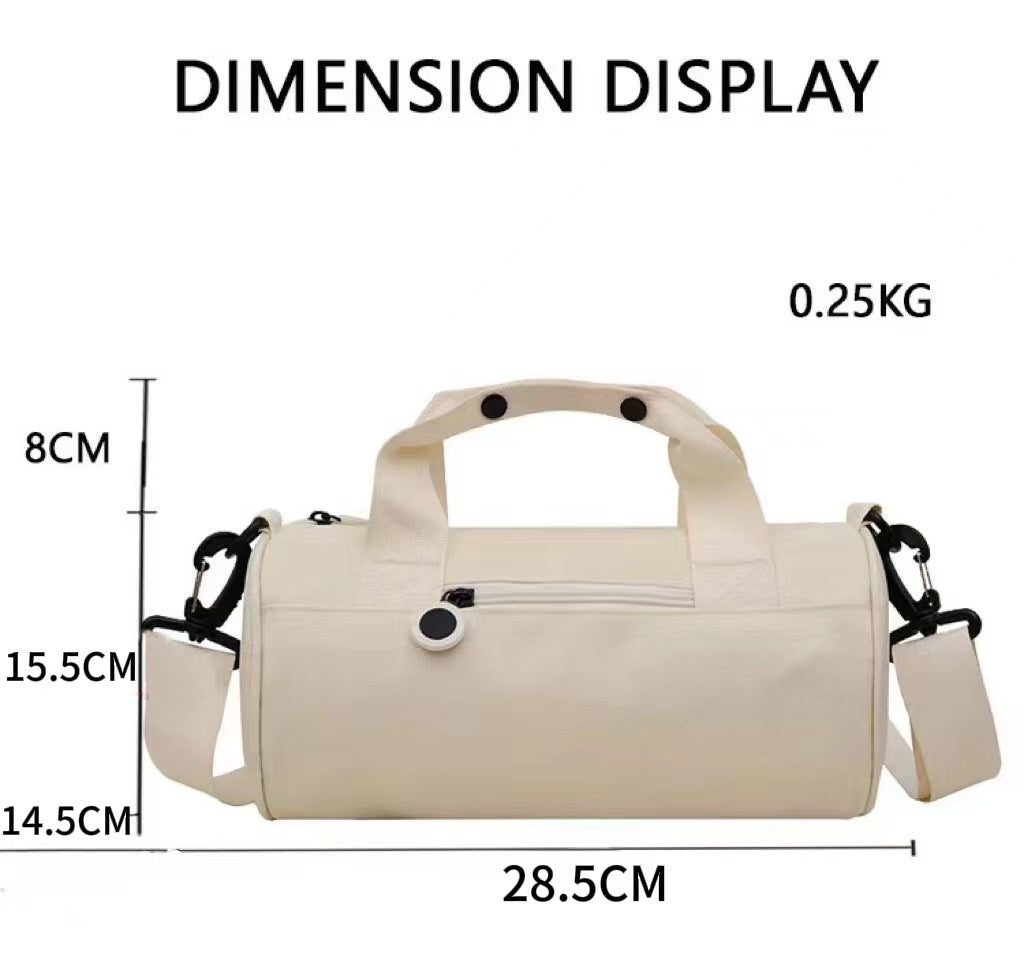 Waterproof Oxford Cylindrical Travel Bag - Large Capacity Handbag with Shoulder Strap(Peach)