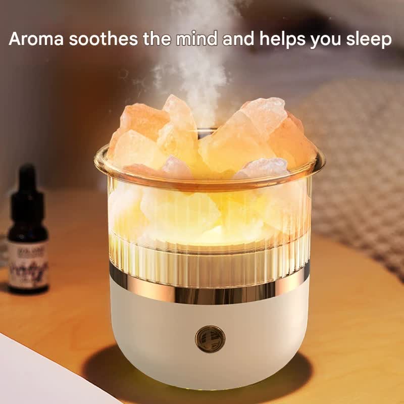 Crystal Humidifier with LED Light - Aromatherapy Diffuser for Home Relaxation(black)