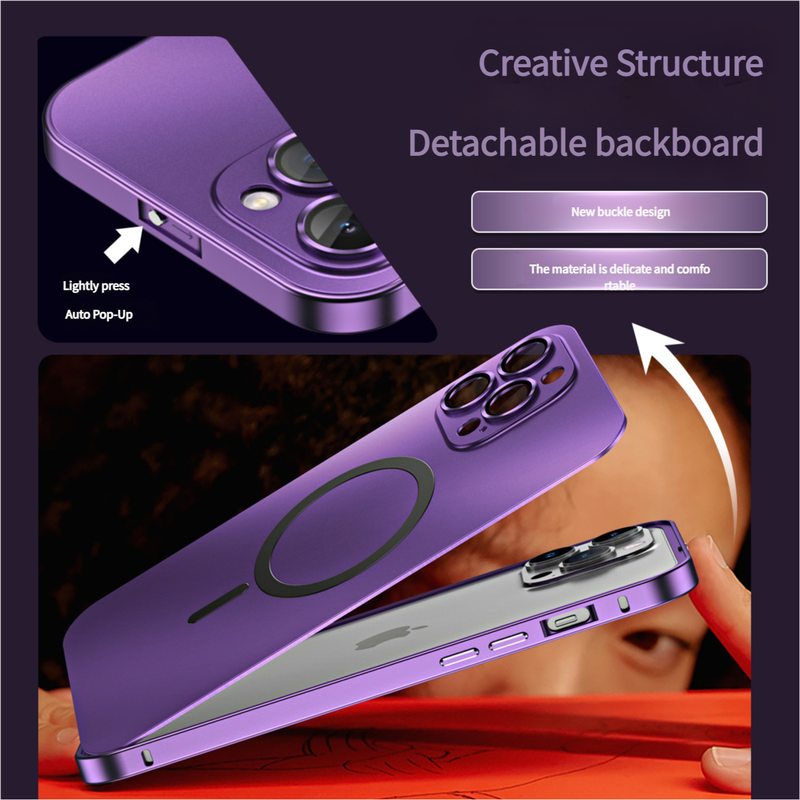 Innovative Detachable Backplate Case for iPhone 14 Pro Max with Strong MagSafe Compatibility(Gold)