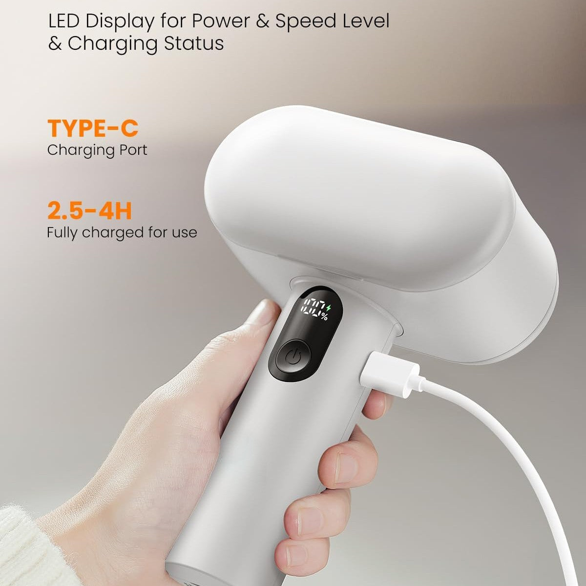 Dual-Head Electric Lint Remover - USB-C Rechargeable, LED Display, 4-Size Honeycomb Mesh(Pink)