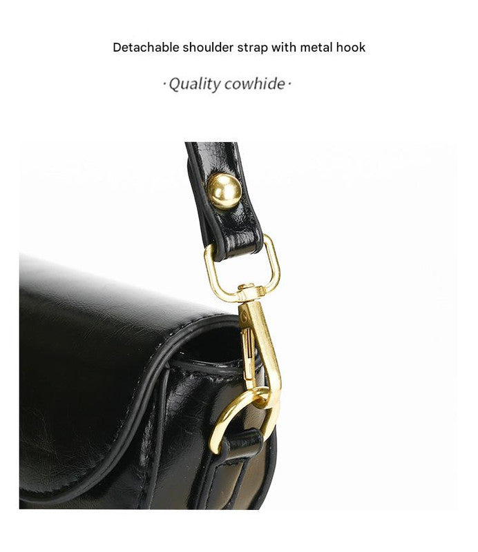 Pink Chic Saddle Crossbody Bag with Wide Guitar Strap - PU Leather