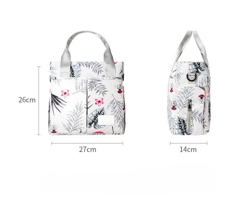 Pink Versatile Nappy Bag Tote - Lightweight Diaper Bag with Insulated Pocket & Crossbody Strap