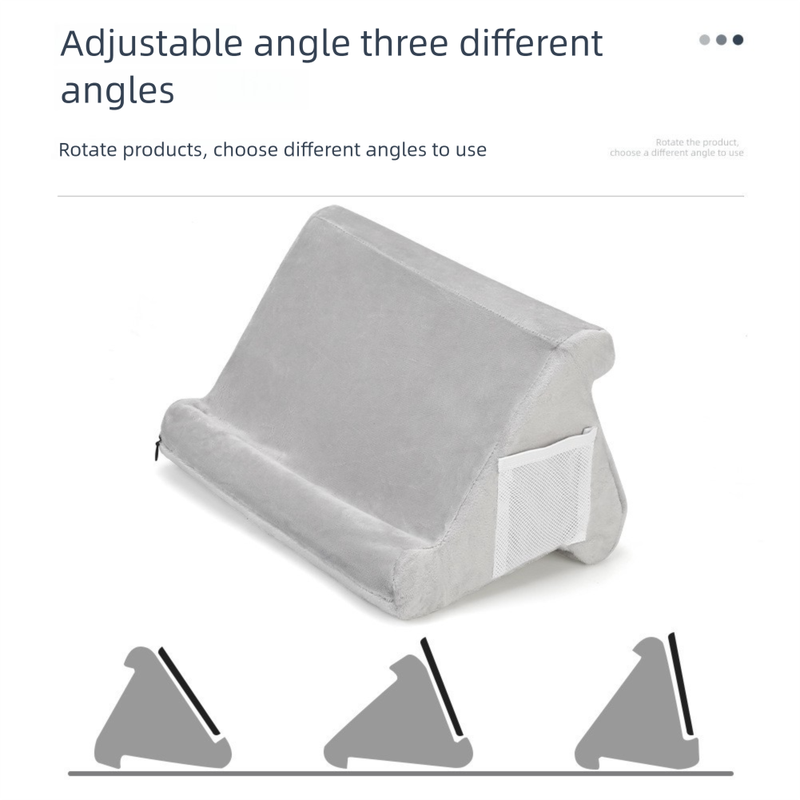 Black Soft Multi-Angle Tablet Pillow Stand - Comfy Reading & Viewing Holder for iPads, Books, eReaders
