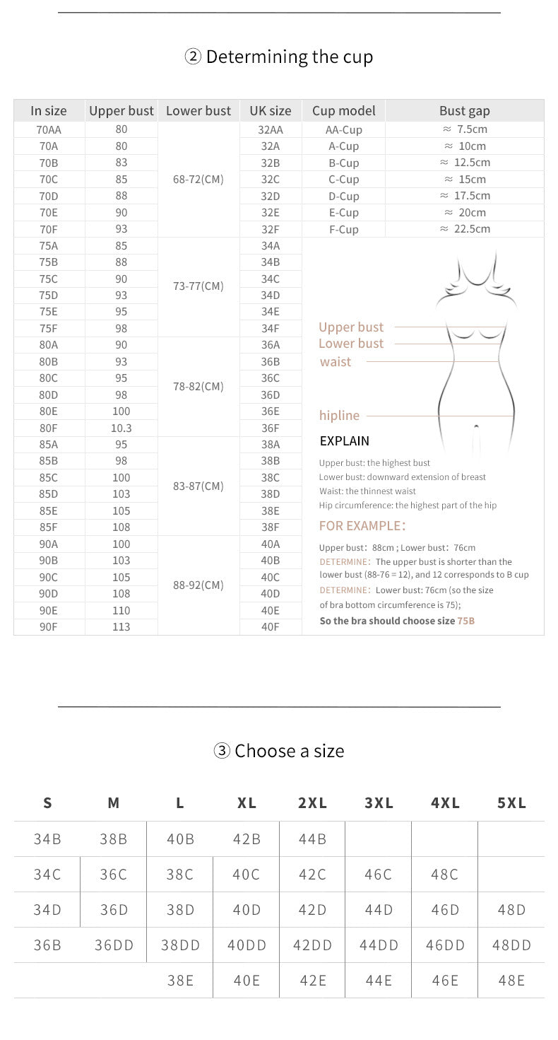2 Pcs Size XXL Women's Wireless Large-Cup Lace Bra with Front Clasp - Comfortable, Breathable, Beige