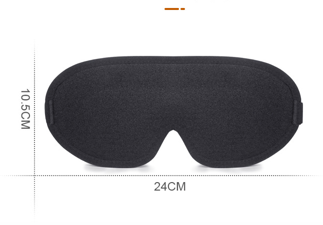Black Set of 2 3D Contoured Sleep Eye Masks - Total Blackout Memory Foam Blindfold with Lycra