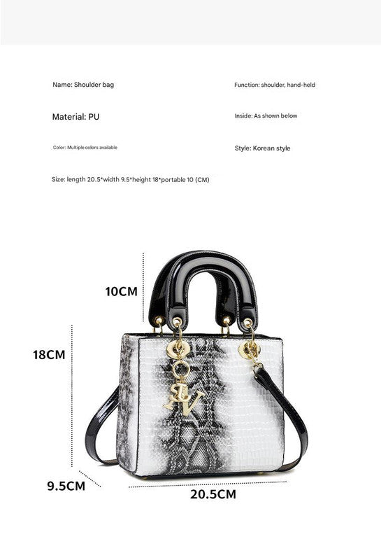 Chic Embossed Pattern Top Handle Bag - PU Leather Satchel with Detachable Shoulder Strap(Earthy Yellow)