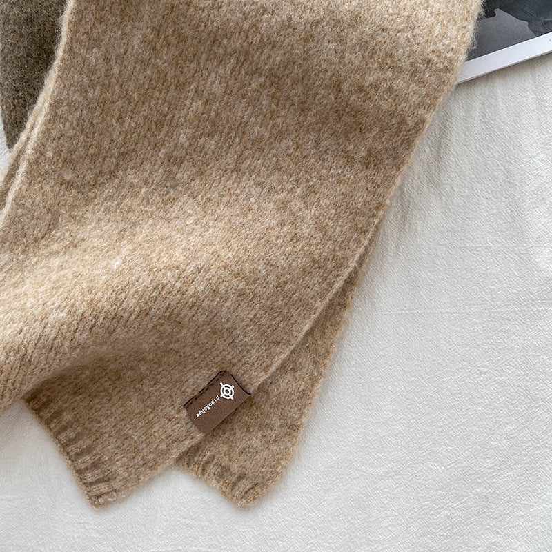 Dark Green Luxuriously Soft Wool Blend Knit Scarf - Cozy Warm Solid Colour Unisex Winter Essential