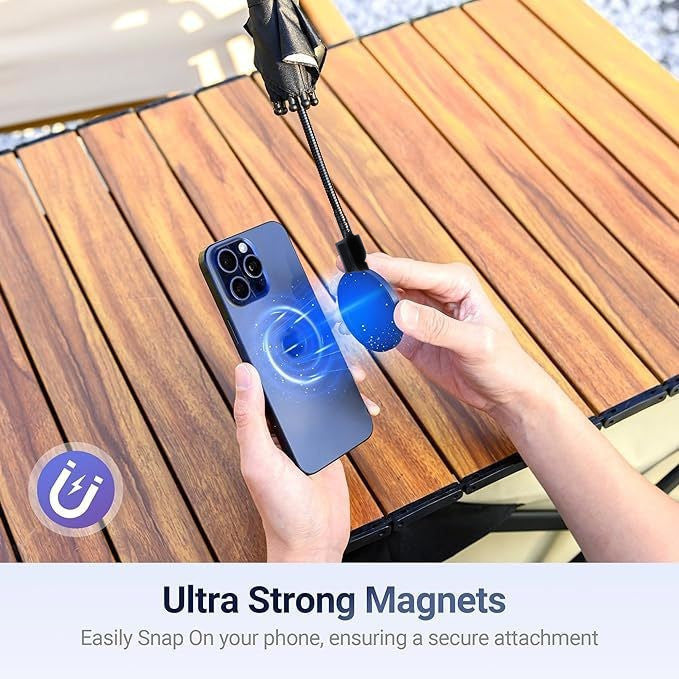 Black Magnetic Phone Umbrella Sun Shade - Clear Outdoor Screen Visor, Anti-Glare Mini Parasol for iPhone