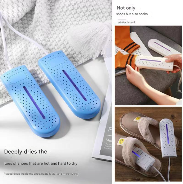 Pink Portable USB Shoe Dryer & Deodorizer - Constant Temperature Electric Boot Warmer with UV Sanitizer