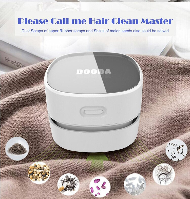 Green Rechargeable Cordless Mini Desktop Vacuum - Portable Handheld Cleaner for Desk, Keyboard, Crumb & Dust