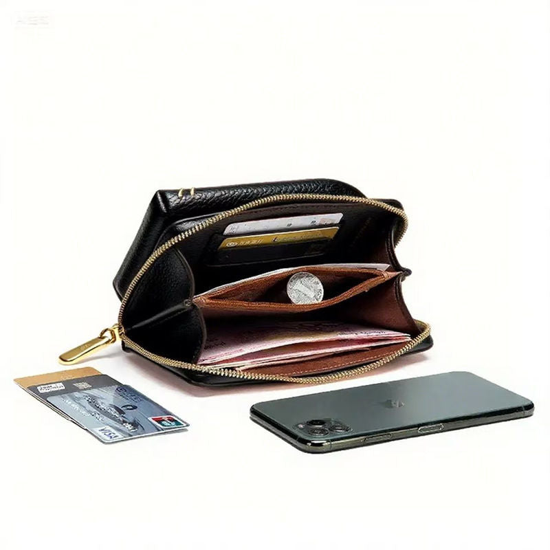 Dark pink Chic Embroidered Crossbody Phone Wallet - All-in-One Purse with Kiss-Lock Clasp