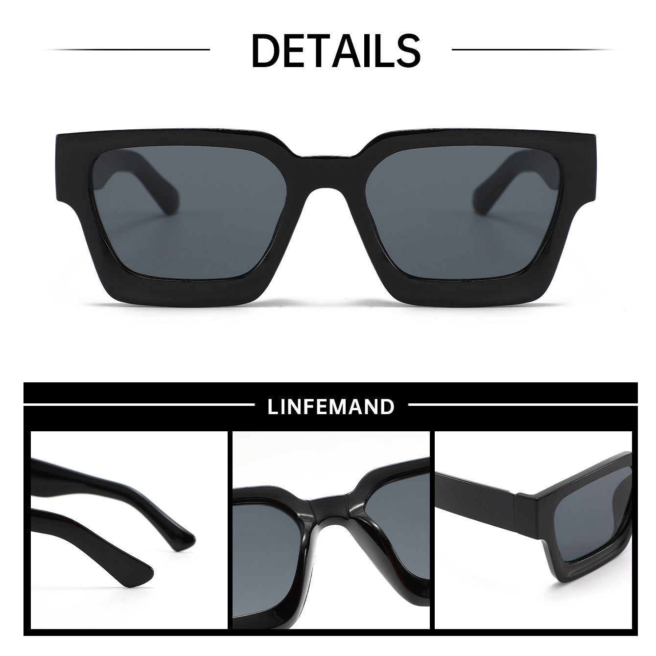 Transparent frame with grayish blue patches Classic Square Frame Sunglasses - Unisex UV400 Protection, Lightweight & Face-Slimming Design - High Definition Vision Eyewear