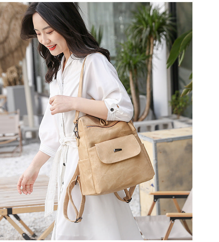 Stylish Women's PU Leather Backpack - Versatile Shoulder Bag with Multiple Pockets(Brown)