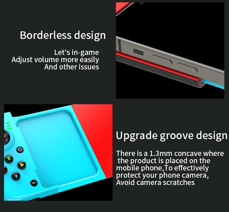Portable Telescopic Mobile Game Controller - Bluetooth 5.0, iOS/Android/PC Compatible, 400mAh Battery(blue and red)