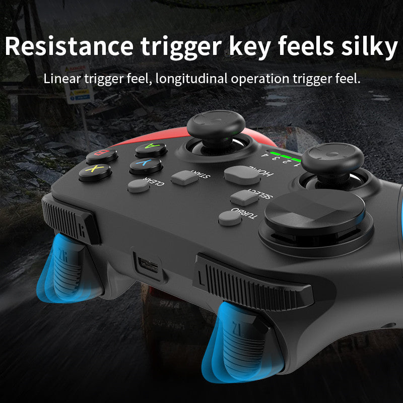 Multi-Platform Wireless Gaming Controller with Dual Motor Vibration, Turbo & Phone Holder(White, red and blue with receiver)