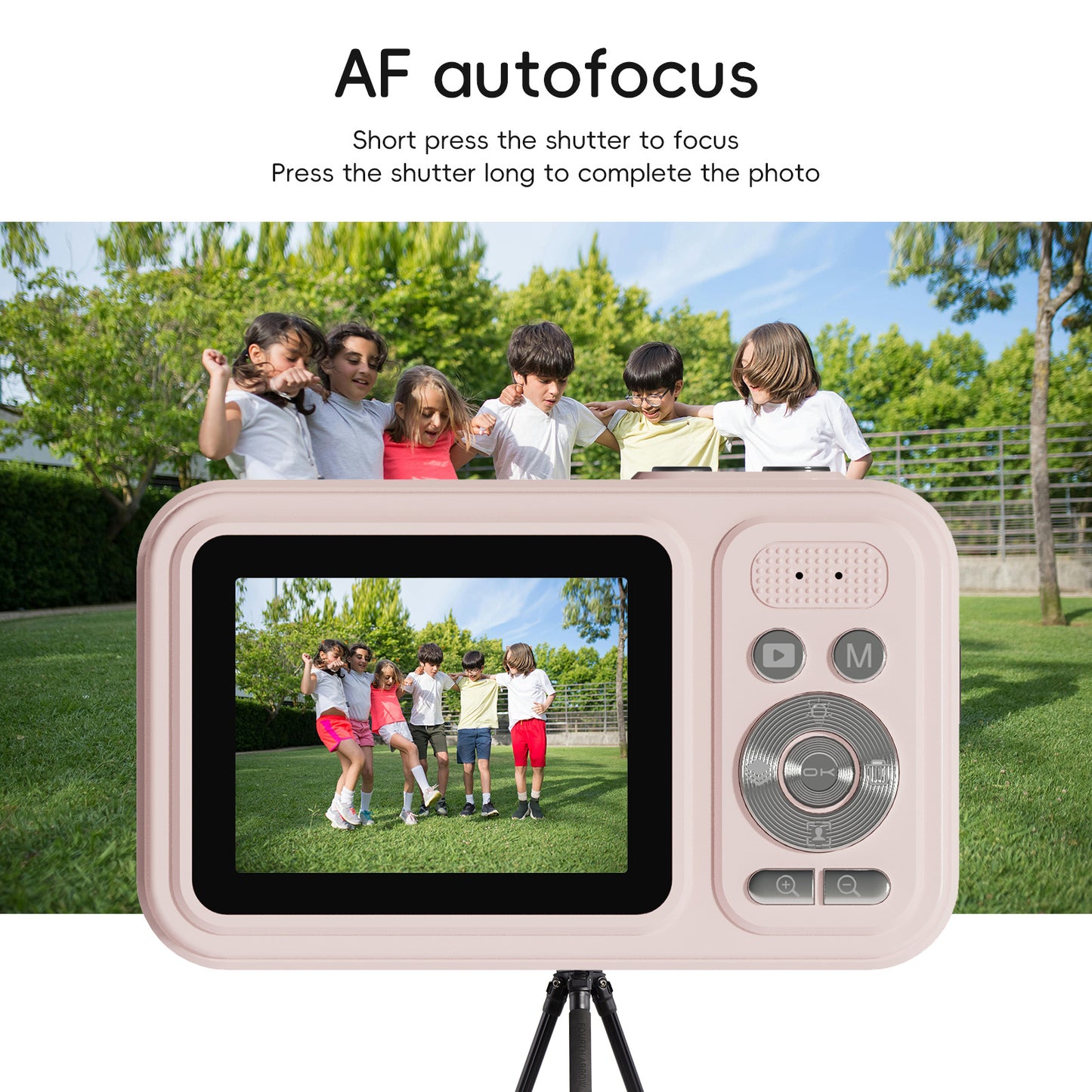 48MP Digital Camera with 16x Zoom & AF Autofocus - Full HD Vlogging Camera for Beginners & Kids(White)