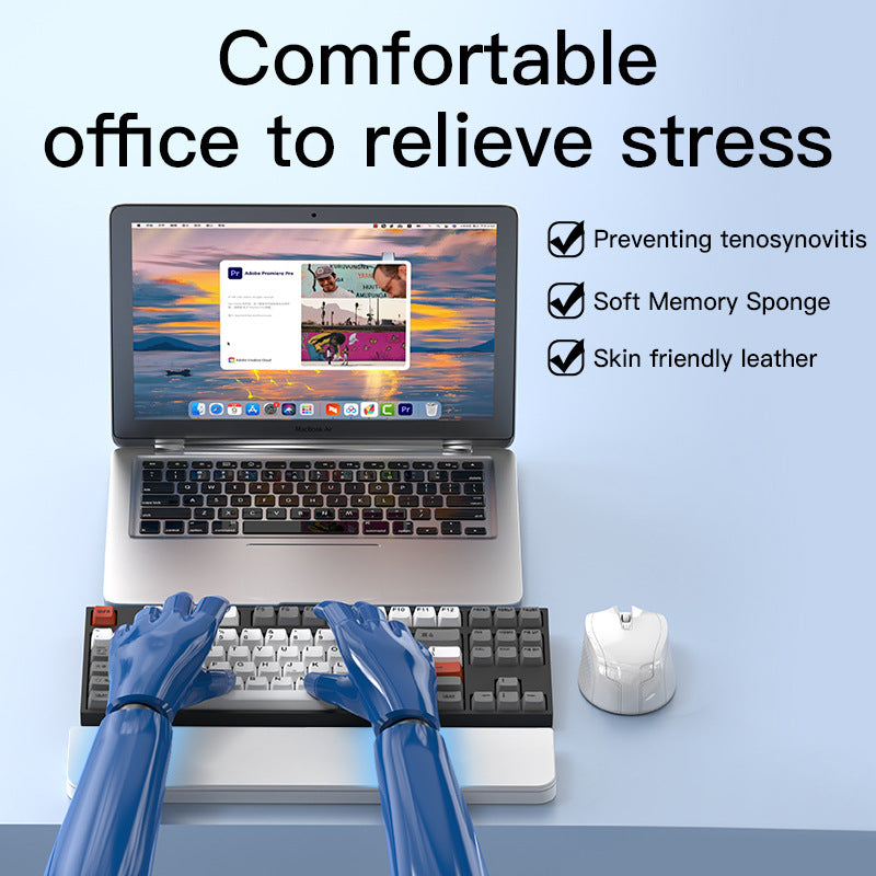 Two Multi-functional Keyboard Cleaning Kit & Ergonomic Wrist Rest with Integrated Storage(White)