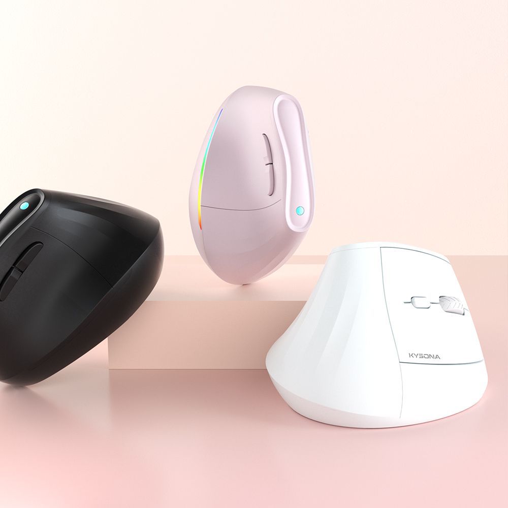 Ergonomic Vertical Mouse - Multi-Device Bluetooth5.0 & 2.4G Wireless, Adjustable DPI, Silent Click(Purple)