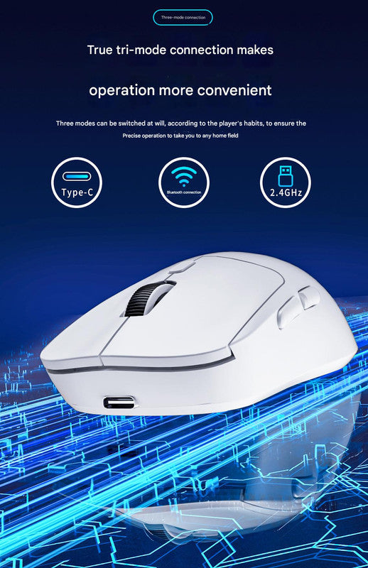 75g Ultra-Lightweight Tri-Mode Wireless Gaming Mouse - 1000Hz Polling Rate, 120-Hour Battery(pink)