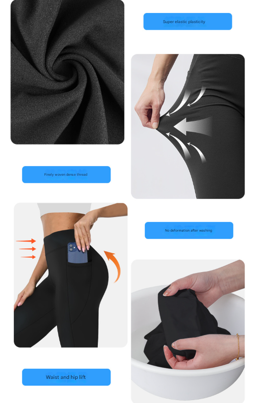 Size XXL Black Women's Mid Waist Plush Leggings with Pockets - Autumn and Winter Leggings with Pockets