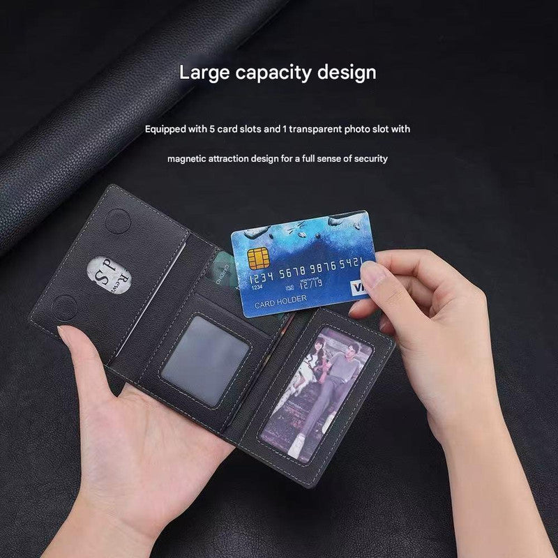 Brown 3-in-1 Magnetic Wallet for MagSafe - Slim PU Leather Card Holder with Kickstand