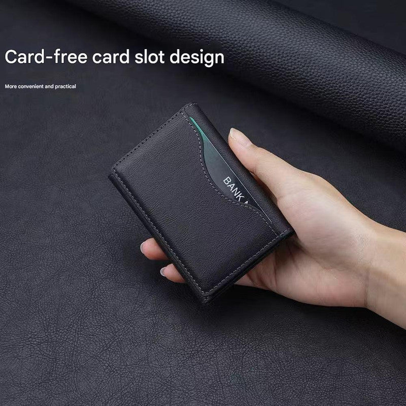 Dark Blue 3-in-1 Magnetic Wallet for MagSafe - Slim PU Leather Card Holder with Kickstand