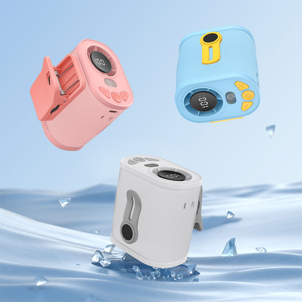 Pink High-Speed Mini Clip Fan with 360° Rotation – Portable, Rechargeable & Multi-Functional Cooling Solution