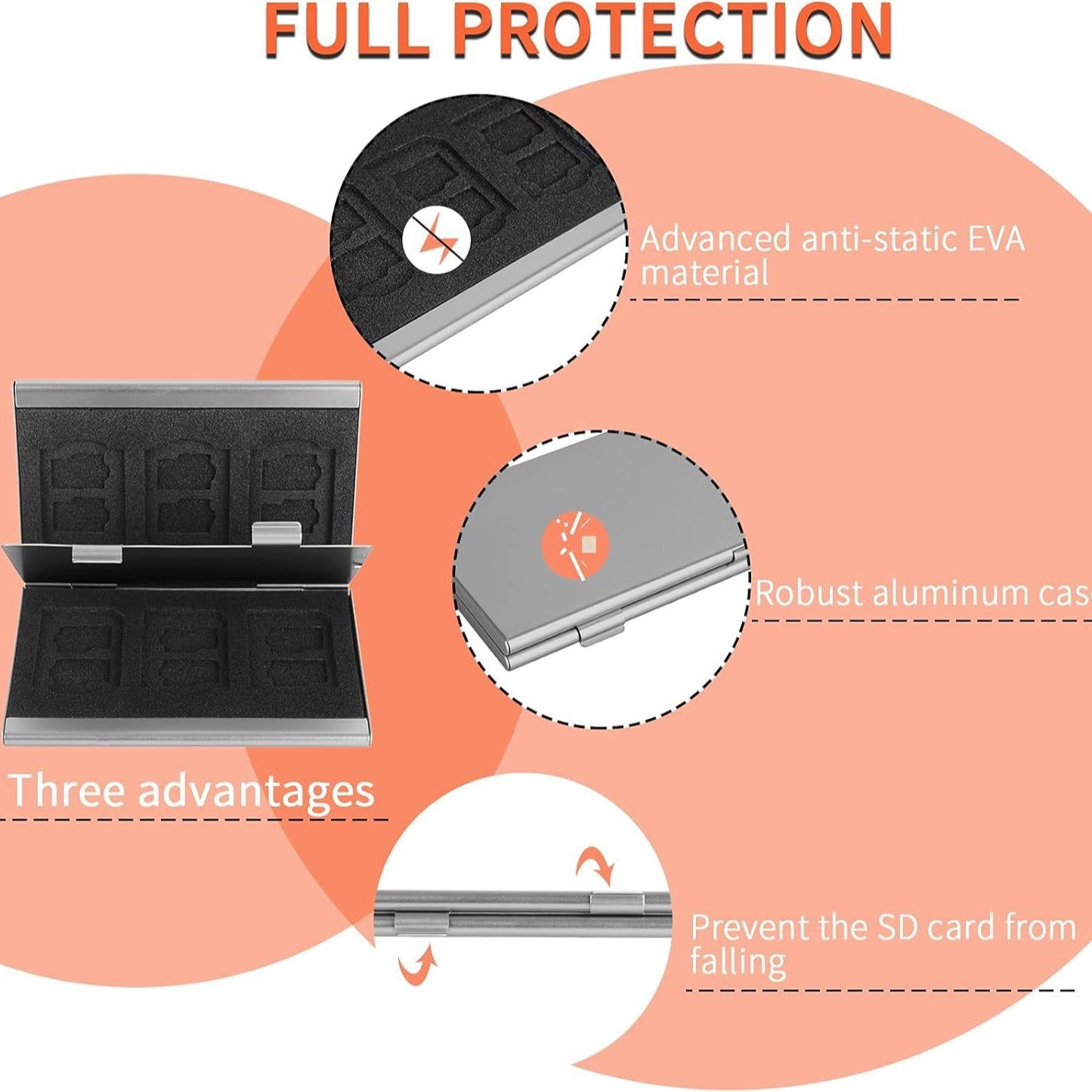 Blue High-Quality Aluminum SD & TF Card Case – Premium Storage Solution for Memory Cards(Memory card not included)