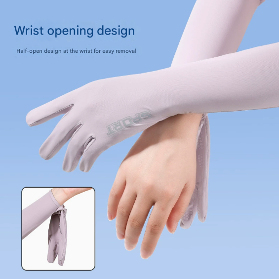 White Cooling UV Protection Arm Sleeves Long Sun Block Gloves Breathable Stretchy Hand Cover for Cycling Driving and Outdoor Sports Australia