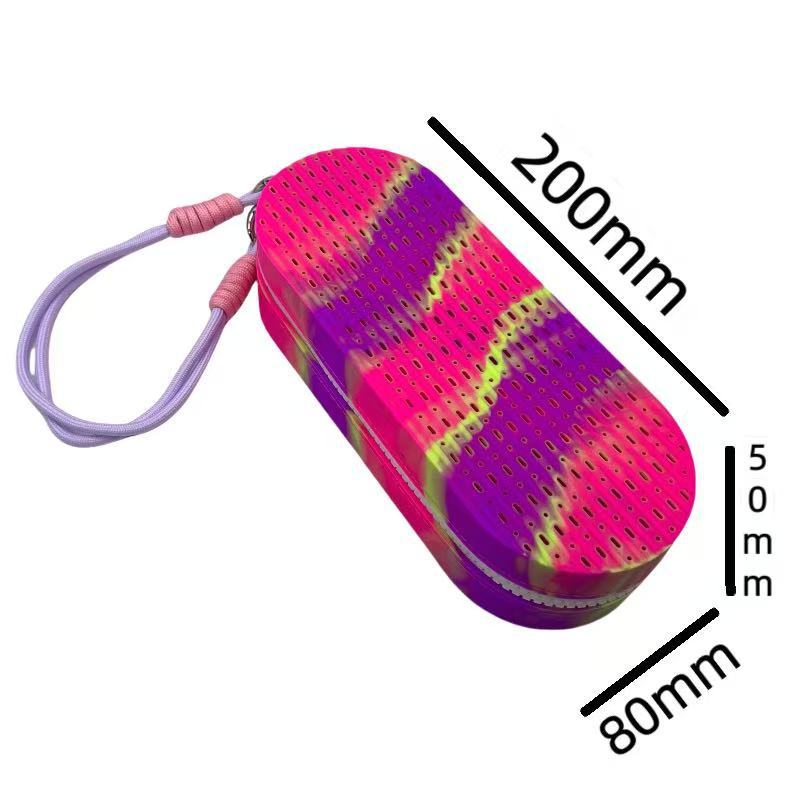 Blue-pink Breathable Silicone Swim Goggles Case Shockproof Sunglasses Protector Box Portable Large Capacity Storage Pouch with Hanging Strap for Swimming and Travel