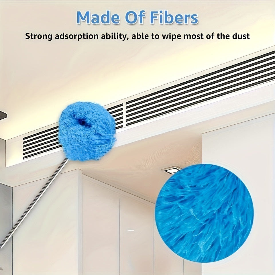 Rose Red 4 Pack Telescopic Microfiber Duster with Extendable Stainless Steel Pole - Anti-Static Ceiling Fan Cleaning Tool for High Reach & Tight Gaps - Washable & Compact Design (33cm - 80cm)