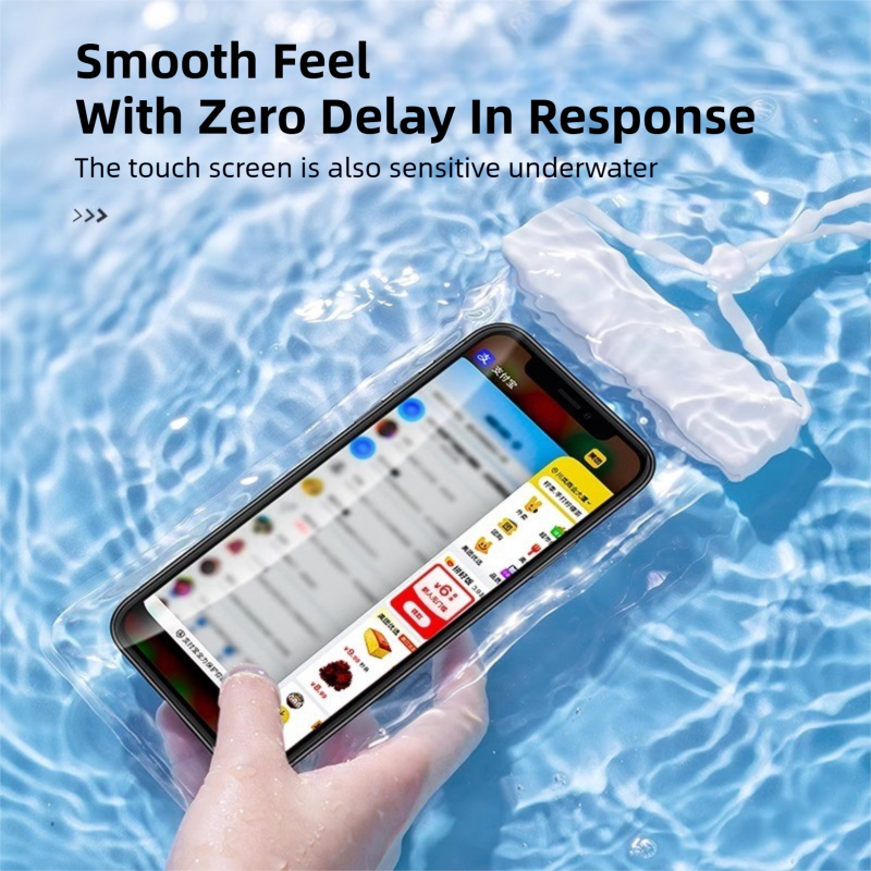 3-PCS Blue IPX8 Waterproof Phone Pouch(19×11 CM) - Universal Touch Screen & Underwater Photo Case for Swimming, Snorkeling, and Beach