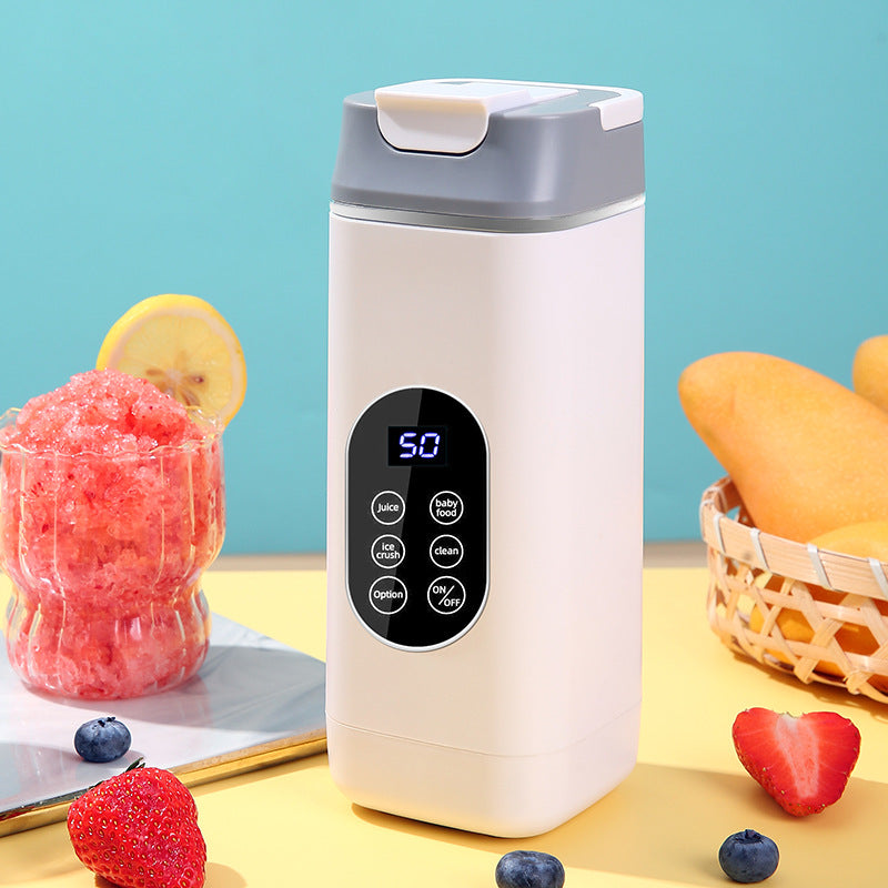 White Portable Wireless 420ML Blender Bottle (8.7x8.7x23.2CM) - 12-Blade Crushing Power, Self-Cleaning, USB Rechargeable for Juices & Smoothies