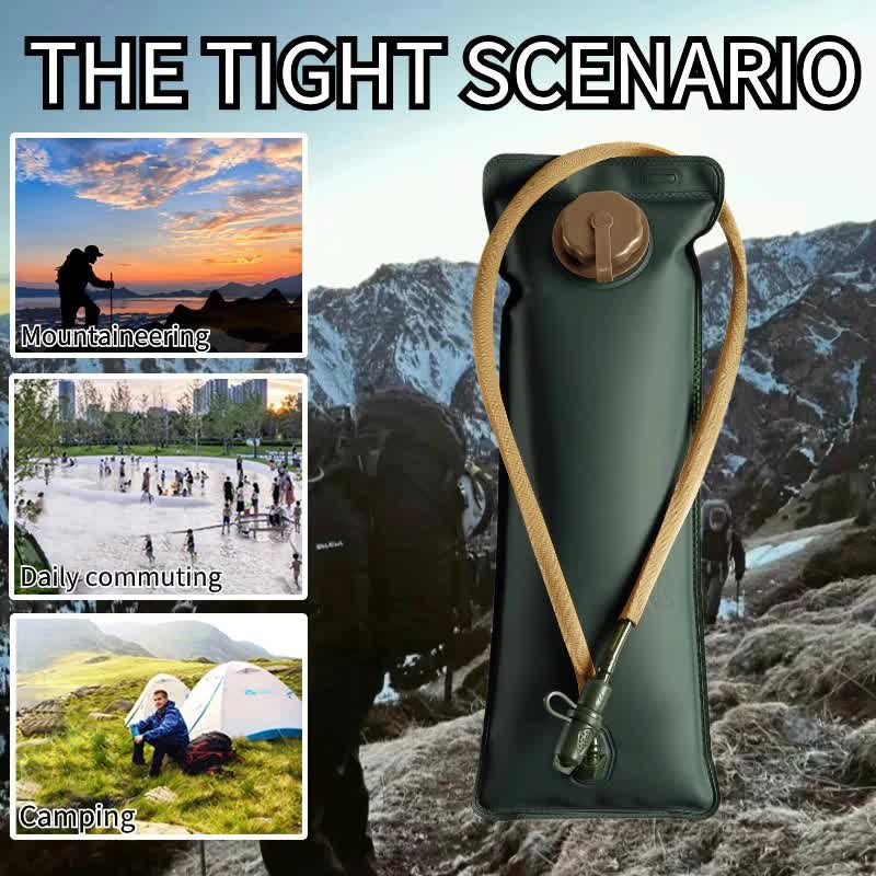 Outdoor Green 3L Hydration Bladder for Running & Cycling - Eco-Friendly PEVA Material Water Reservoir Pack Insert with Bite Valve & 93CM Water Pipe