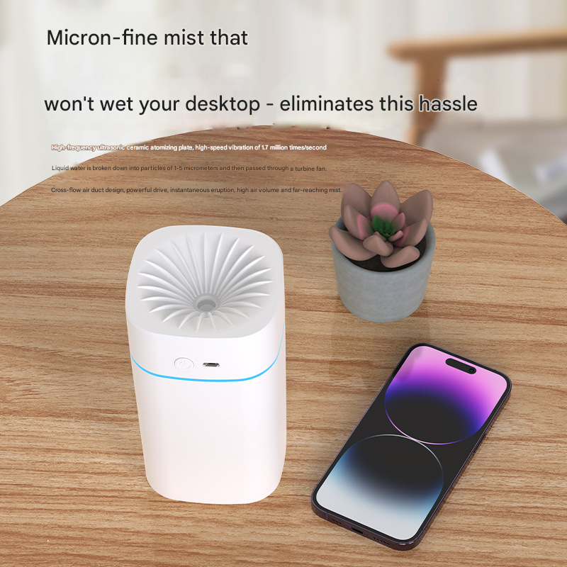 Green 2-in-1 Ultrasonic Air Humidifier with 7-Color LED Night Light - Quiet Desktop Mini Humidifier for Home, Office, Bedroom