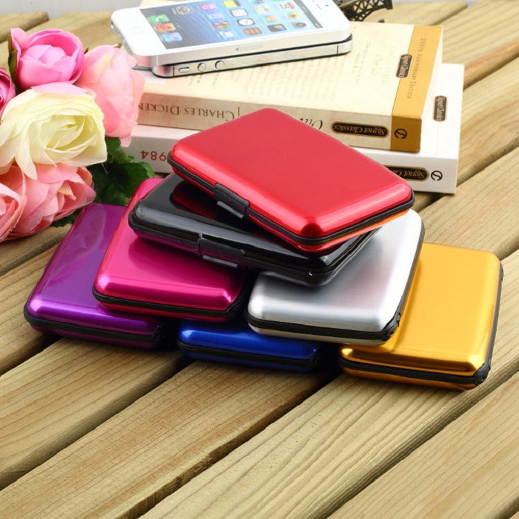 3-Pcs Rose red Slim Aluminium Credit Card Holder RFID Blocking Wallet Hard Shell Case Business Card Organiser Lightweight Pocket Size for Everyday Use