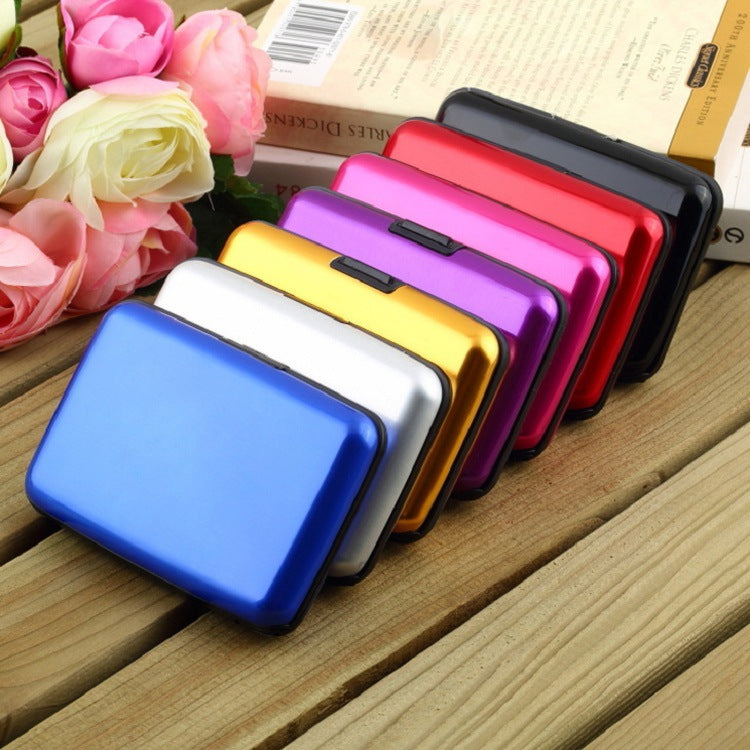 3-Pcs Purple Slim Aluminium Credit Card Holder RFID Blocking Wallet Hard Shell Case Business Card Organiser Lightweight Pocket Size for Everyday Use