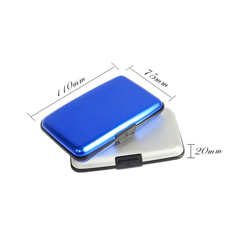 3-Pcs Red Slim Aluminium Credit Card Holder RFID Blocking Wallet Hard Shell Case Business Card Organiser Lightweight Pocket Size for Everyday Use