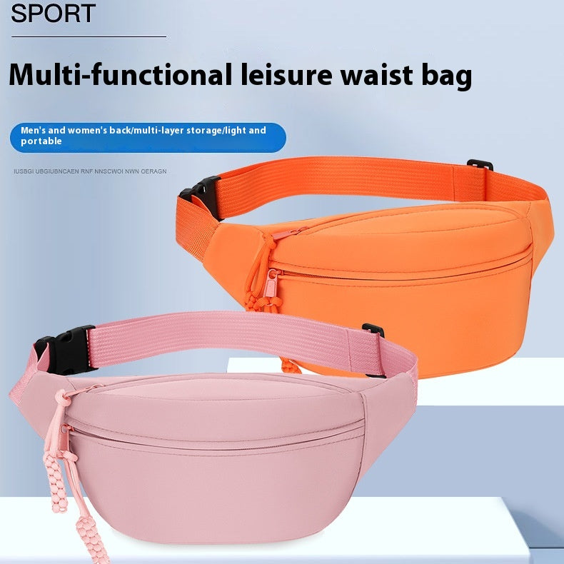 Orange Women's Fashion Crossbody Sling Bag Large Capacity Casual Shoulder Bag Waterproof Nylon Waist Pack for Travel Sports(Style One)