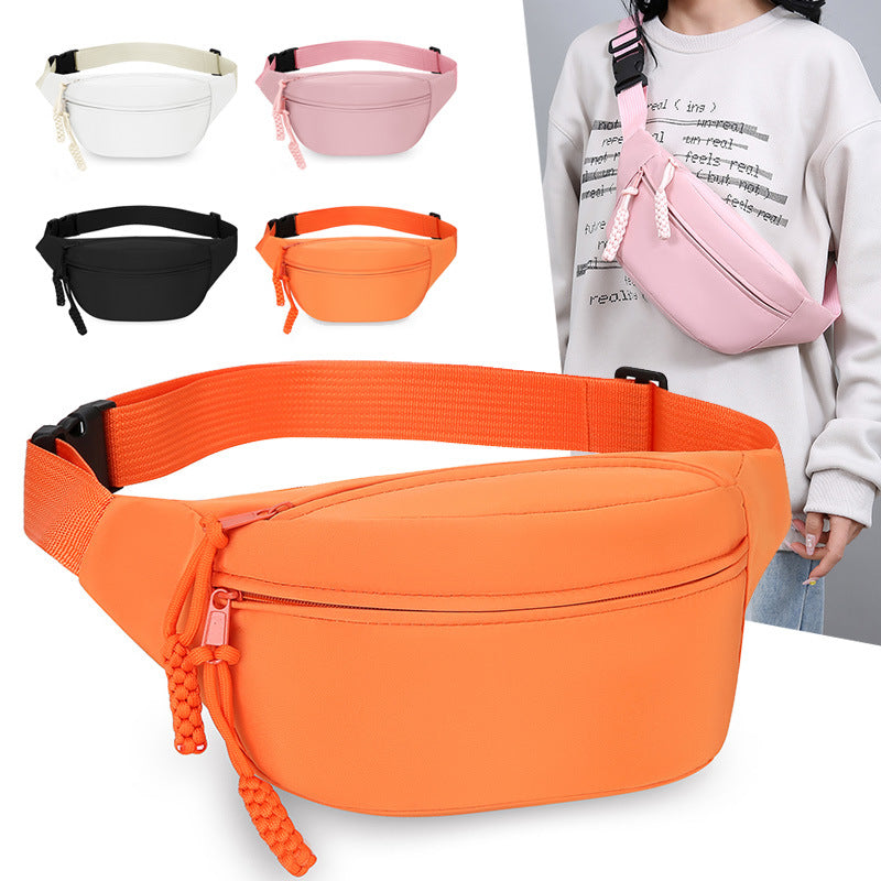 Pink Women's Fashion Crossbody Sling Bag Large Capacity Casual Shoulder Bag Waterproof Nylon Waist Pack for Travel Sports(Style One)