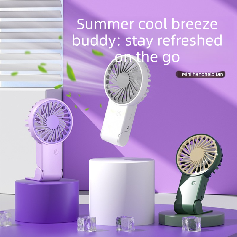 White 2 Pack Mini Portable Handheld Fan Foldable Desktop Personal Fan USB Rechargeable Pocket Fan with 3 Speeds for Travel Office and Outdoor