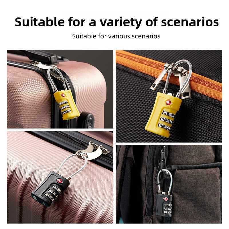 Black TSA Approved Cable Combination Padlock 3-Digit Security Lock for Travel Luggage Suitcase Gym Lockers Durable Steel Wire Australian Travel Essential
