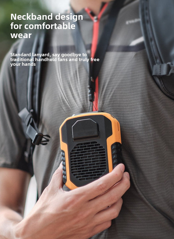 Portable Waist Clip Fan 6000mAh Rechargeable Personal Air Conditioner with Power Bank Function Heavy Duty Wearable Belt Fan for Tradies Camping and Outdoor Work Black